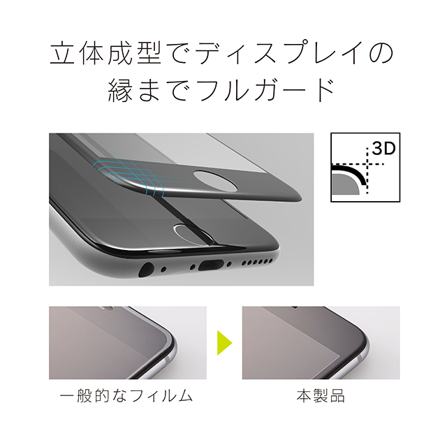 【iPhone7 Plus フィルム】FLEX 3D 立体成型フレームガラス (ブラック)goods_nameサブ画像