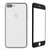【iPhone7 Plus ケース】AegisPro フルガード立体ガラス+TPUケース (クリア+ブラック)