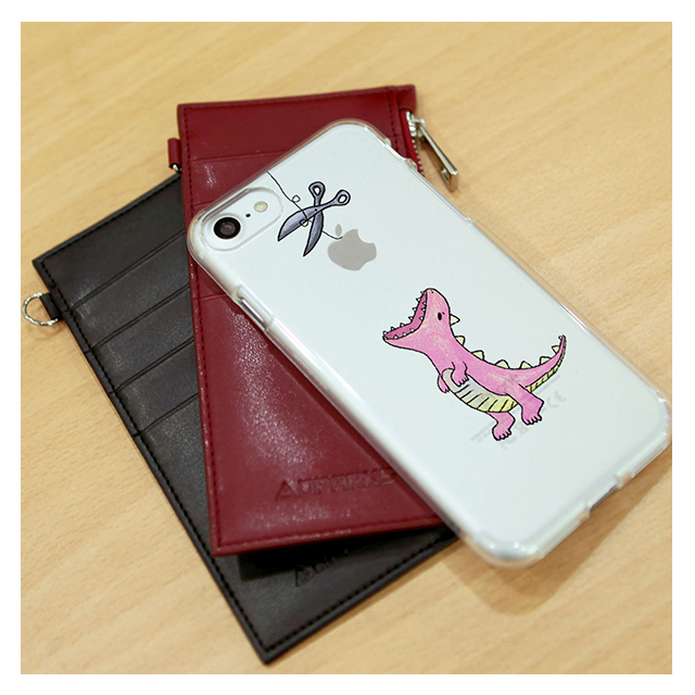 【iPhone8/7 ケース】ソフトクリアケース (はらぺこザウルス/ピンク)サブ画像