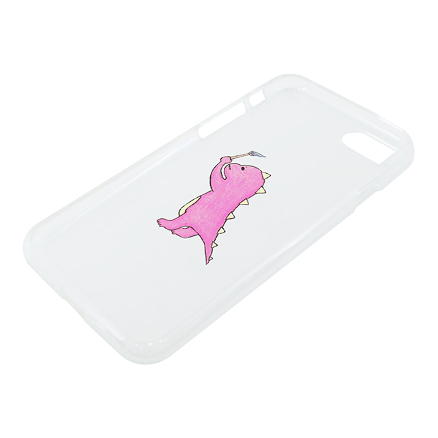 【iPhone7 ケース】ソフトクリアケース (お絵かきザウルス/ピンク)goods_nameサブ画像