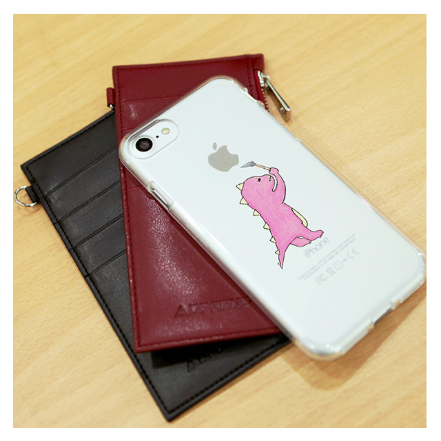 【iPhone7 ケース】ソフトクリアケース (お絵かきザウルス/ピンク)サブ画像