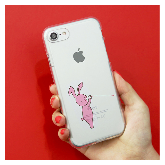 【iPhone8/7 ケース】ソフトクリアケース (糸電話/ウサギ)サブ画像