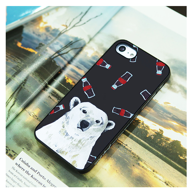 【iPhoneSE(第3/2世代)/8/7 ケース】ブラックケース (白熊とコーラ)goods_nameサブ画像