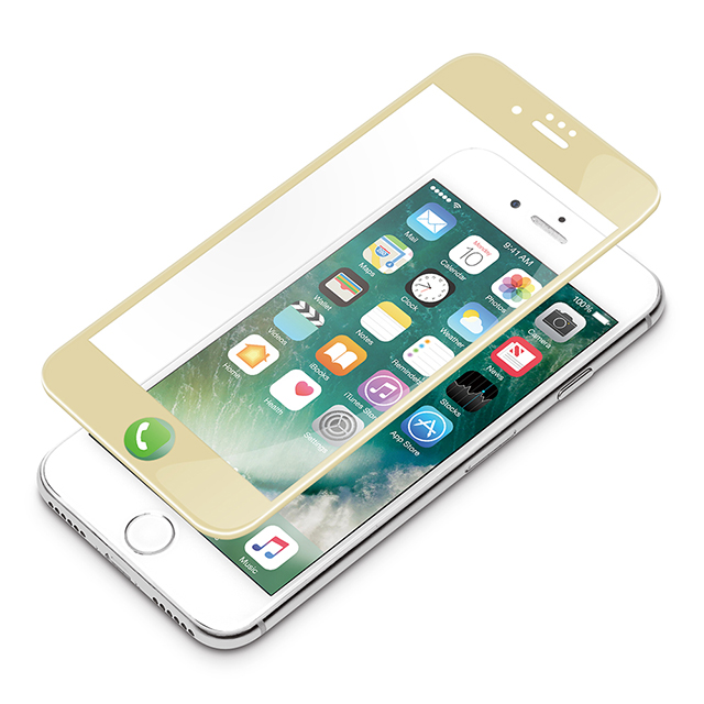 【iPhone7 フィルム】液晶保護ガラス 3Dフレーム全面保護 (光沢/ゴールド)サブ画像