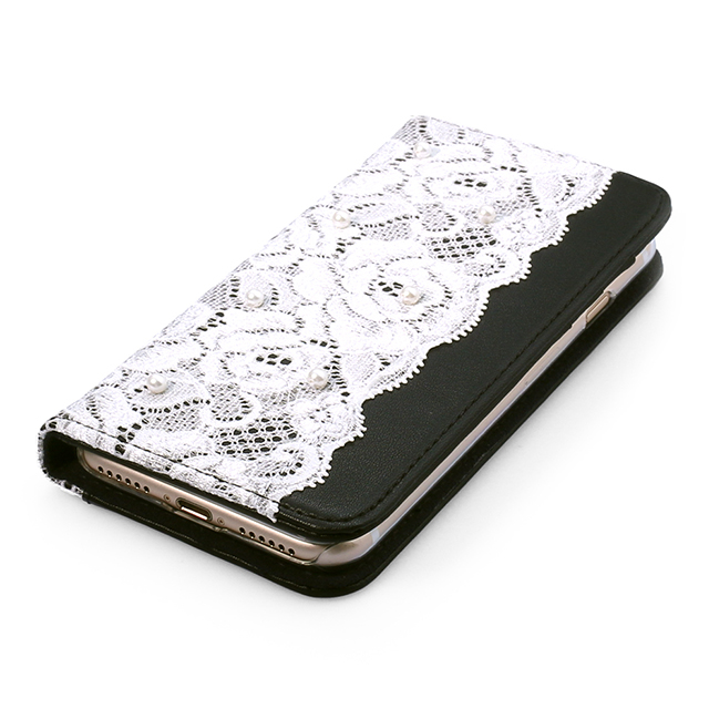 【iPhoneSE(第3/2世代)/8/7 ケース】Lace Diary (ブラック)サブ画像