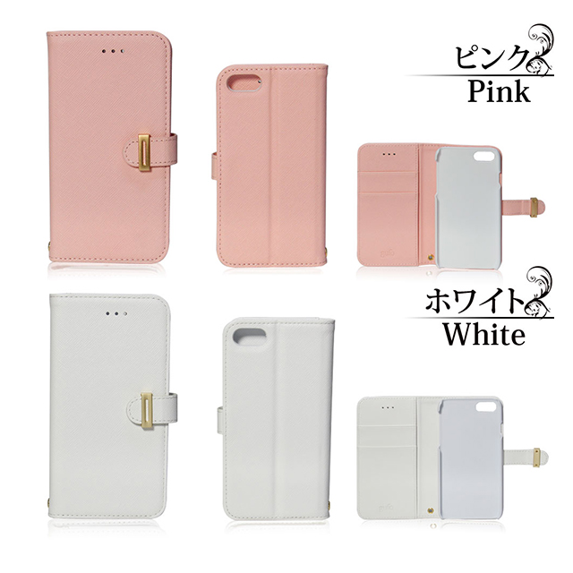 【iPhone8/7 ケース】gufo 手帳型ケース 金具付き (ライトピンク)サブ画像