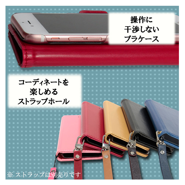 【iPhone8/7 ケース】gufo 手帳型ケース サイドマグネット (レッド)goods_nameサブ画像