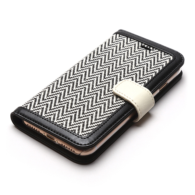 【iPhoneSE(第3/2世代)/8/7 ケース】Herringbone Diary (ブラック)goods_nameサブ画像