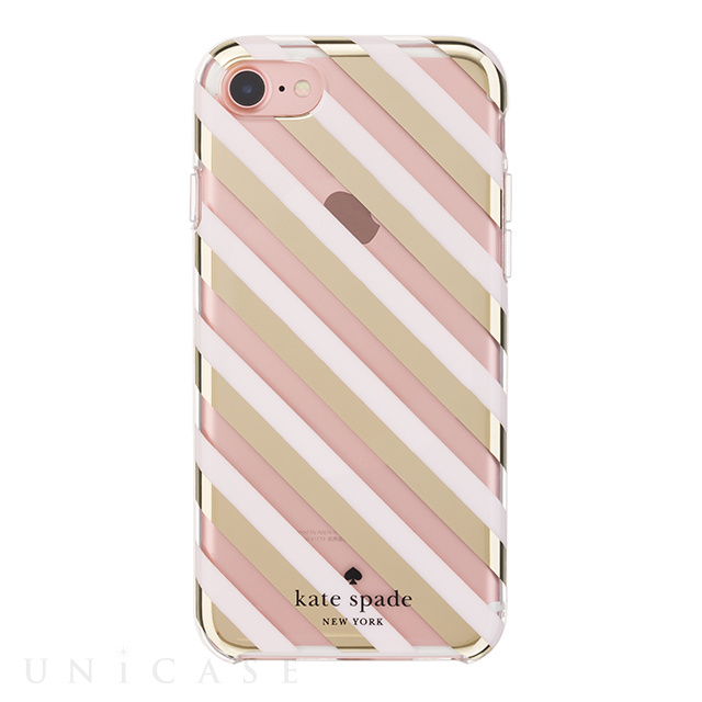 【iPhoneSE(第2世代)/8/7 ケース】1PC Comold (Diagonal Stripe Blush/Gold Foil/Clear)