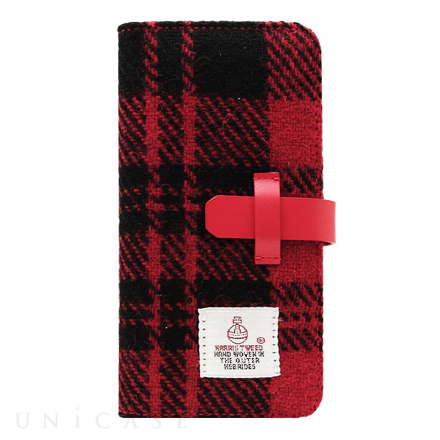 【iPhoneSE(第3/2世代)/8/7 ケース】Harris Tweed Diary (レッド×ブラック)