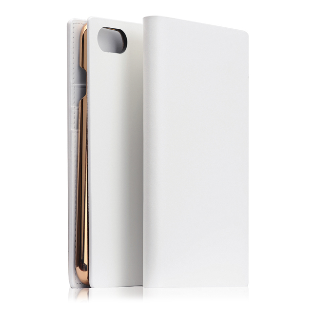 【iPhoneSE(第3/2世代)/8/7 ケース】Calf Skin Leather Diary (ホワイト)サブ画像