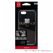 【iPhone7 ケース】アルミバンパー+PUレザーシェルケース「DUAL FACE  Shell」 (ブラック)