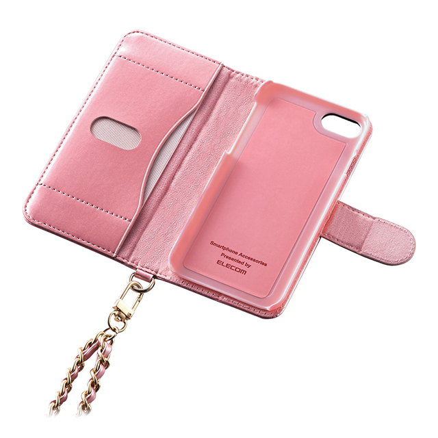 【iPhone8/7 ケース】ソフトレザーケース/女子向/キルト/磁石付 (ピンク)サブ画像