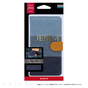 【iPhone8 Plus/7 Plus ケース】ブックタイプファブリックデザインケース「DENIM」 (インディゴ3色)