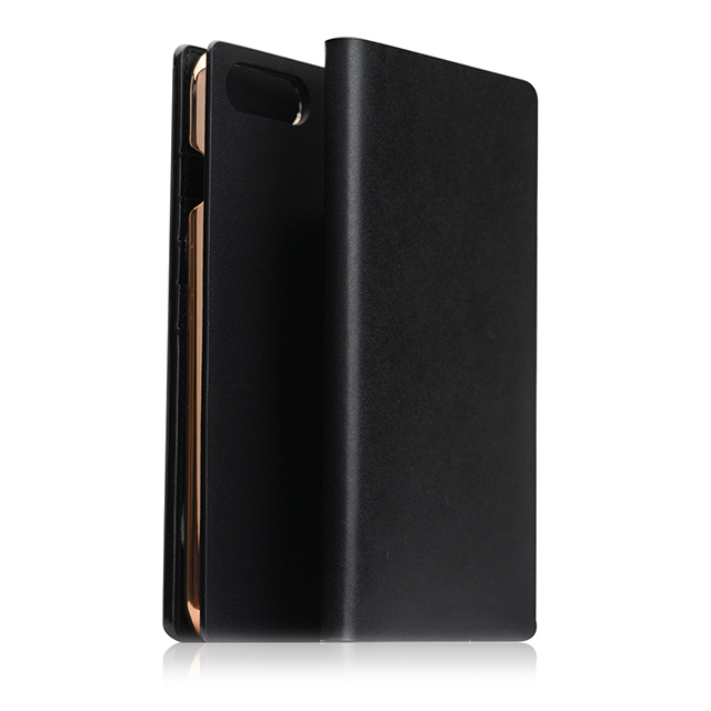 【iPhone8 Plus/7 Plus ケース】Calf Skin Leather Diary (ブラック)サブ画像