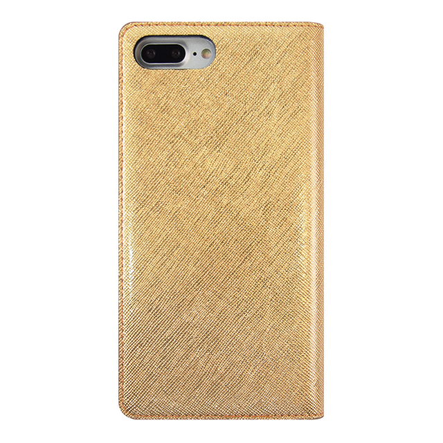【iPhone8 Plus/7 Plus ケース】Saffiano Flip Case (ゴールド)サブ画像