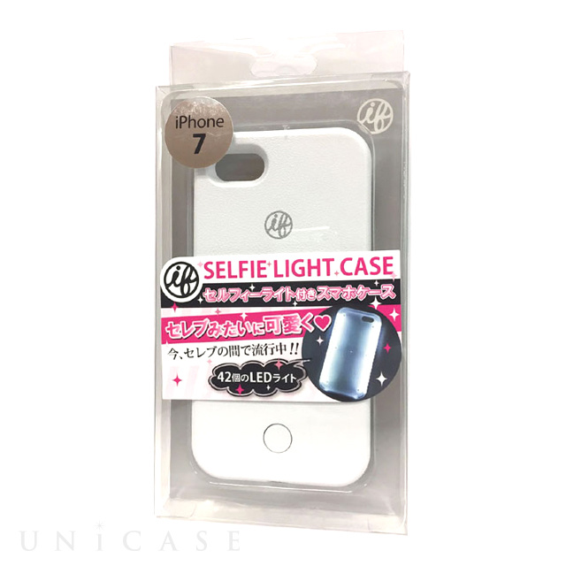 【iPhone7 ケース】iFlash LEDライト自撮りフラッシュケース (白)