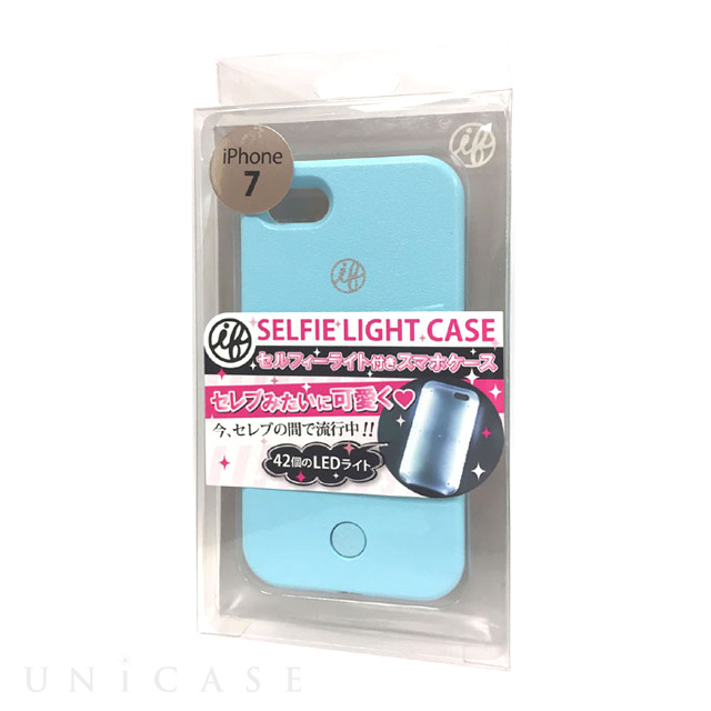【iPhone7 ケース】iFlash LEDライト自撮りフラッシュケース (ライトブルー)
