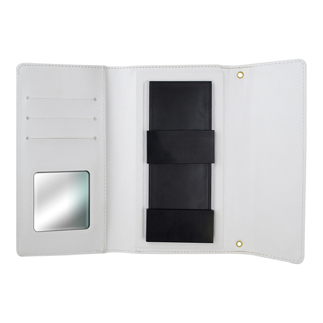 【マルチ スマホケース】rienda マルチM ローズブライト 財布型手帳 (ホワイト)サブ画像