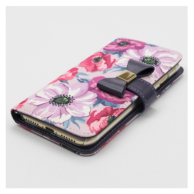 【iPhoneSE(第3/2世代)/8/7/6s/6 ケース】Flower Series wallet case for iPhone7/6s/6(Purple Anemone）サブ画像