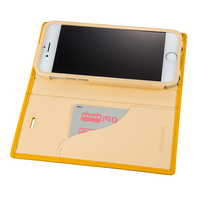 【iPhone8/7 ケース】Shrunken-calf Leather Case (Yellow)サブ画像