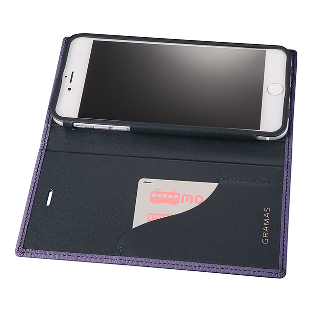 【iPhone8 Plus/7 Plus ケース】Shrunken-calf Leather Case (Purple)サブ画像
