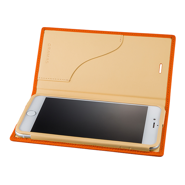 【iPhone8 Plus/7 Plus ケース】Shrunken-calf Leather Case (Orange)サブ画像