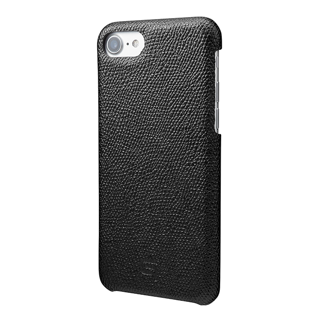 【iPhoneSE(第3/2世代)/8/7 ケース】Embossed Grain Leather Case (Black)サブ画像