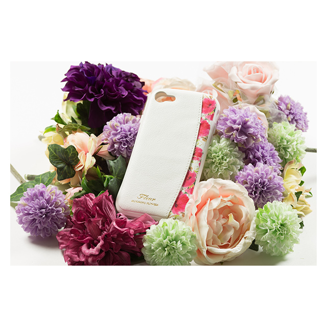 【iPhoneSE(第3/2世代)/8/7 ケース】プロテクターポケットケース ”Fleur” (White)サブ画像