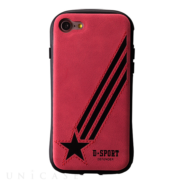 【iPhone7 ケース】プロテクターケース ”D-SPORT” スエード調ベースカラー (S-RED)