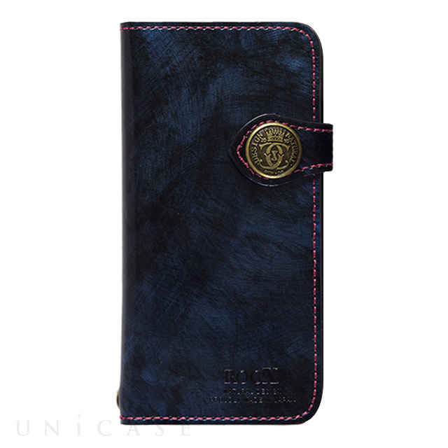 【iPhoneSE(第3/2世代)/8/7 ケース】Premium Leather case ”ROCX” (Blue)