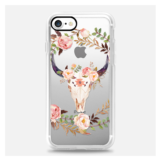 【iPhoneSE(第2世代)/8/7 ケース】Watercolour Floral Bull Skullgoods_nameサブ画像