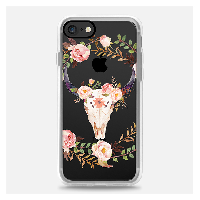 【iPhoneSE(第2世代)/8/7 ケース】Watercolour Floral Bull Skullgoods_nameサブ画像