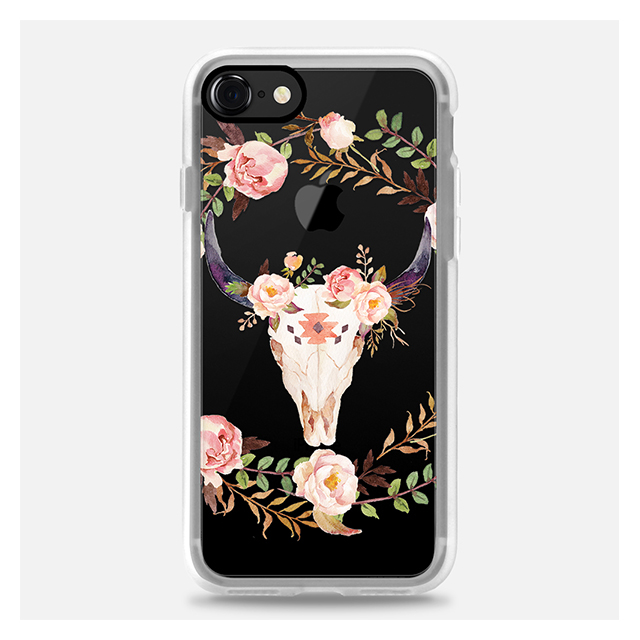 【iPhoneSE(第2世代)/8/7 ケース】Watercolour Floral Bull Skullサブ画像