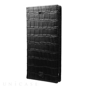 【iPhone8/7 ケース】Croco Patterned Full Leather Case (Black)