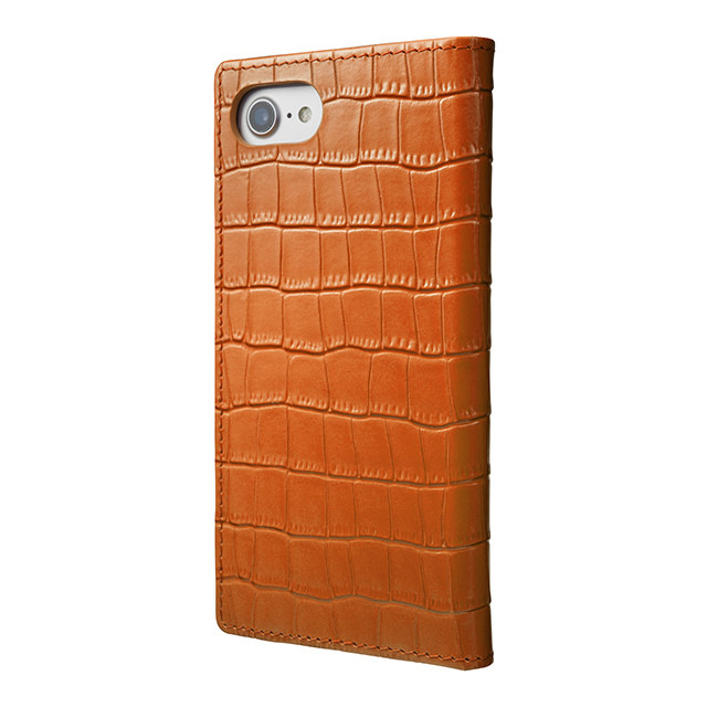 【iPhone8/7 ケース】Croco Patterned Full Leather Case (Tan)goods_nameサブ画像