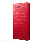 【iPhone8 Plus/7 Plus ケース】Croco Patterned Full Leather Case (Red)