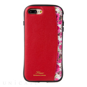 【iPhone8 Plus/7 Plus ケース】プロテクターポケットケース ”Fleur” (Wine red)
