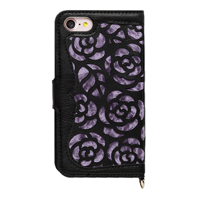 【iPhoneSE(第3/2世代)/8/7 ケース】La Roseraie (Black × Purple)サブ画像