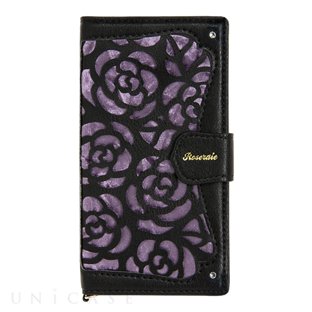 マルチ スマホケース La Roseraie マルチタイプ手帳型ケース Black Purple Natural Design Iphoneケースは Unicase