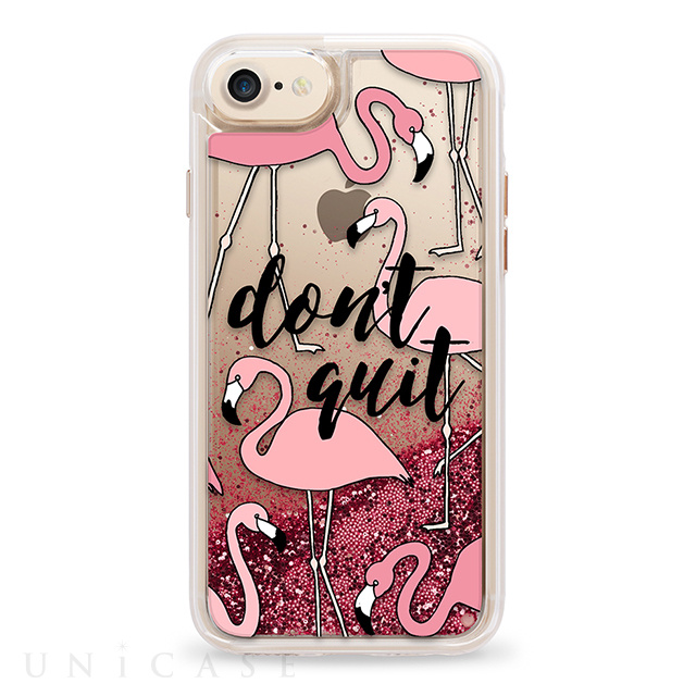 【iPhone7/6s/6 ケース】Liquid Glitter Case (Don’t Quit Pink Flamingos Transparent)