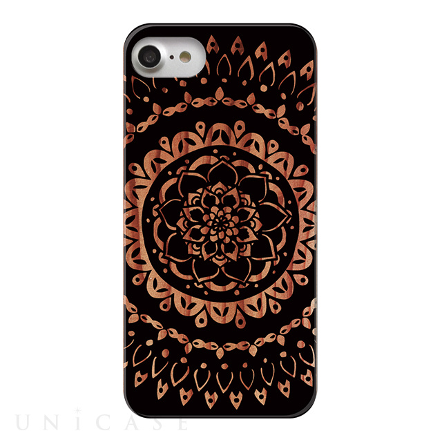 【iPhone8/7 ケース】Jellyfish WOOD CARVING CASE (Mandala)