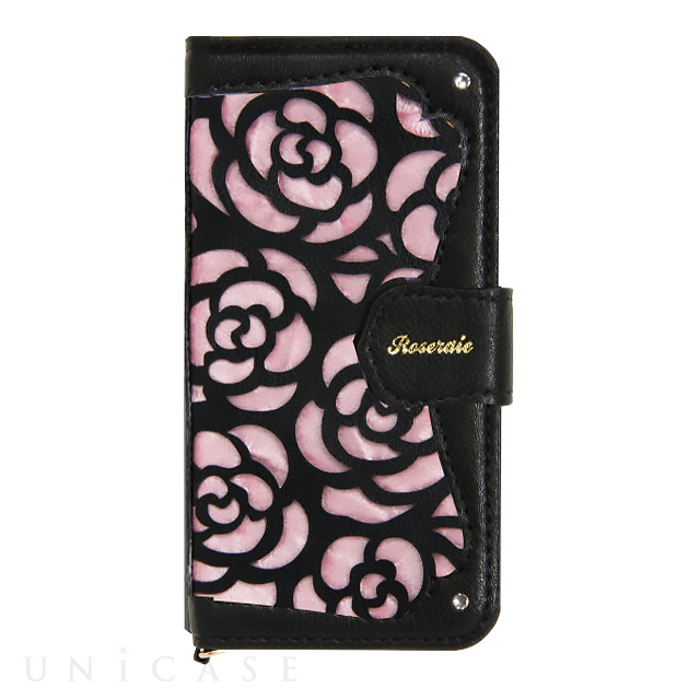 【iPhoneSE(第1世代)/5s/5 ケース】La Roseraie (Black × Pink)