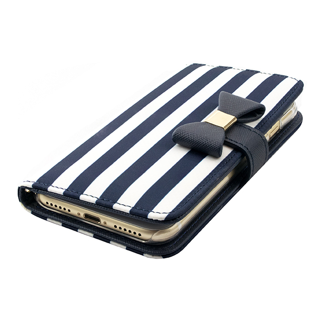 【iPhoneSE(第3/2世代)/8/7/6s/6 ケース】Ribbon Diary Stripe for iPhoneSE(第2世代)/8/7/6s/6 Navygoods_nameサブ画像