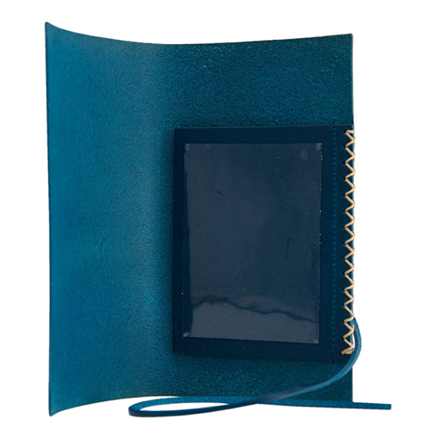 【マルチ スマホケース】一枚革手帳型カバー ブッテーロ レザー (ブルー)サブ画像