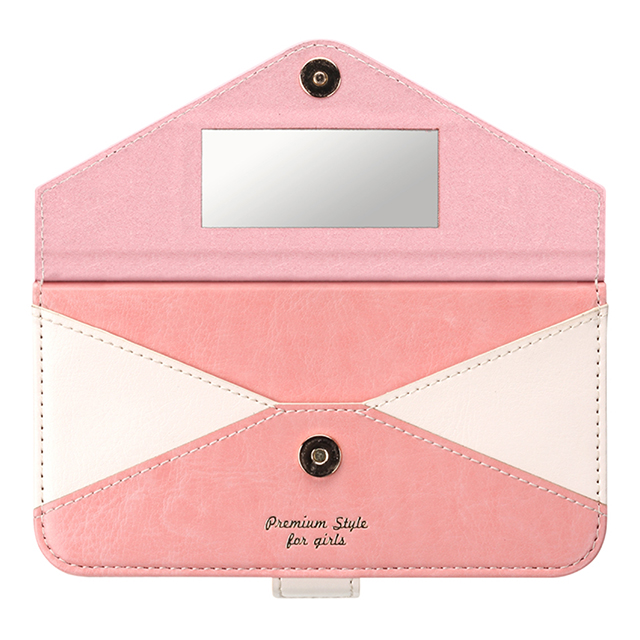 【iPhoneSE(第3/2世代)/8/7/6s/6 ケース】フリップカバー 三角模様カードポケット for girls (ピンク)サブ画像