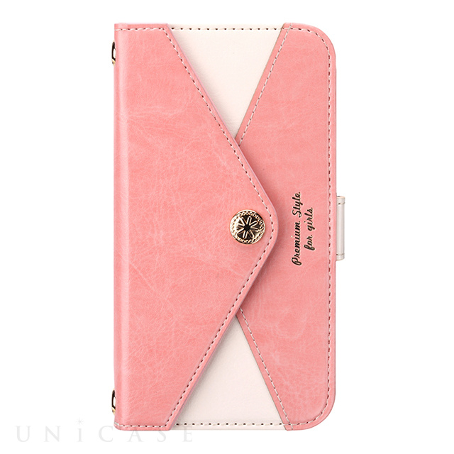【iPhoneSE(第3/2世代)/8/7/6s/6 ケース】フリップカバー 三角模様カードポケット for girls (ピンク)