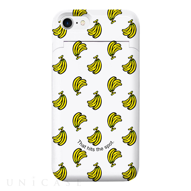 【iPhone8/7 ケース】鏡付き背面収納型 デザインケース (やっぱこれ バナナ)