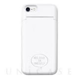 【iPhone8/7 ケース】鏡付き背面収納型 デザインケース (Color 01 ホワイト)