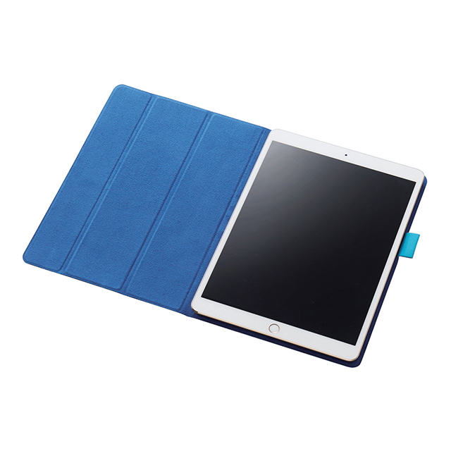 【iPad Pro(10.5inch) ケース】フラップカバー イタリア製ソフトレザー 2アングル 薄型 (ライトブルー)サブ画像